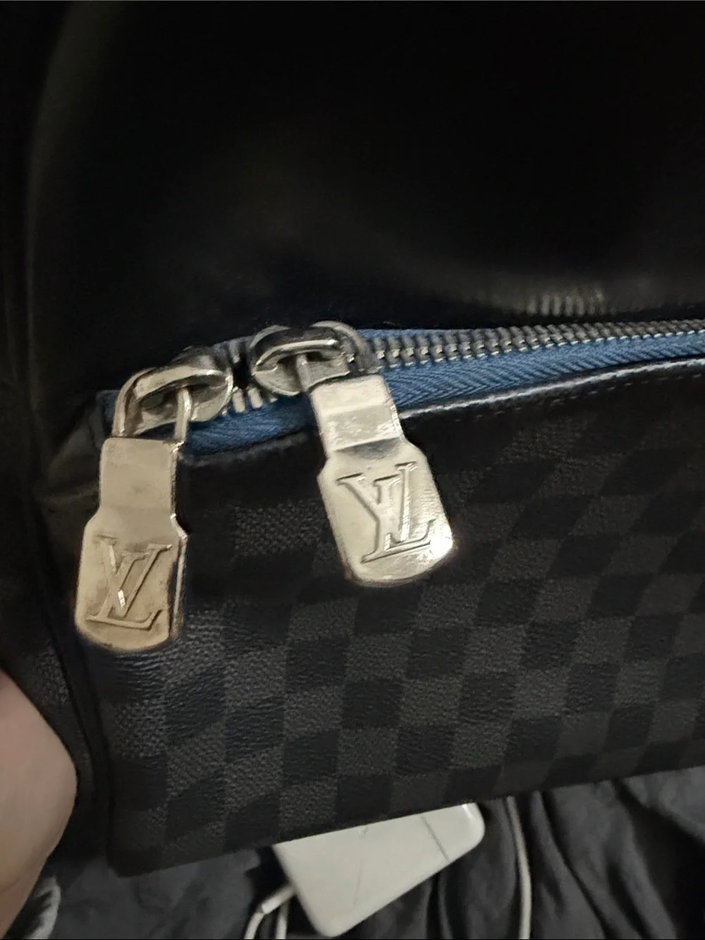 Louis Vuitton Damier Graphite Dayton PM Messenger Bag with Blue Trim